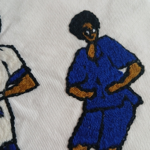 Vintage Handmade Napkin Set of 3 Native Folk Art - Embroidered Cotton Fabric - Picture 4 of 9